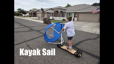 Turning a Big Wheel Longboard Into a Kiteboard with a Kayak Sail! 🌬️🛹