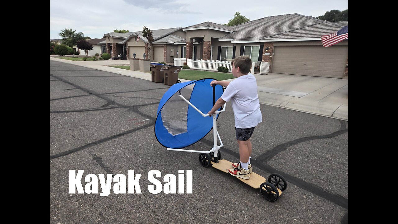Turning a Big Wheel Longboard Into a Kiteboard with a Kayak Sail! 🌬️🛹