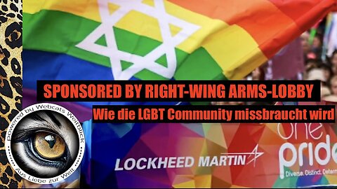 LGBT Community, Regenbogen und Friedensfahne sponsored by ultrarechter Rüstungslobby