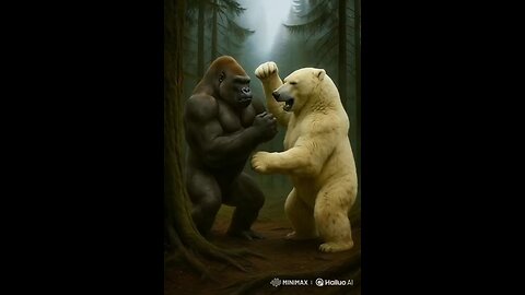Forest Showdown 🐻 🦍 #shorts #wildlifeentertainment #gorillavsbear