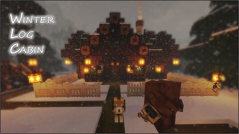 Minecraft: Winter Log Cabin ( TUTORIAL )