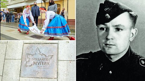 2021 a memorial plaque in honor of the Nazi SS Galizia Division veteran Mykhaylo Mulyk in Ukraine.