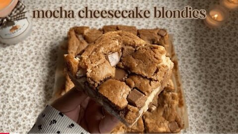 Mocha cheese 🧀 cake blondies ☕ 🎂 bake with me 😍🥰💞❤️💕❤️❤️❤️