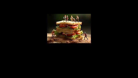 Tiny People Build A Sandwich
