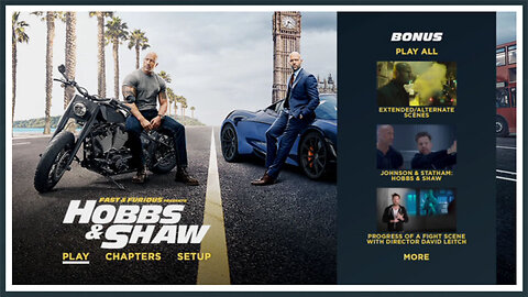 Fast & Furious Presents: Hobbs & Shaw - DVD Menu