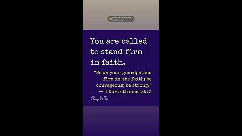 Stand firm