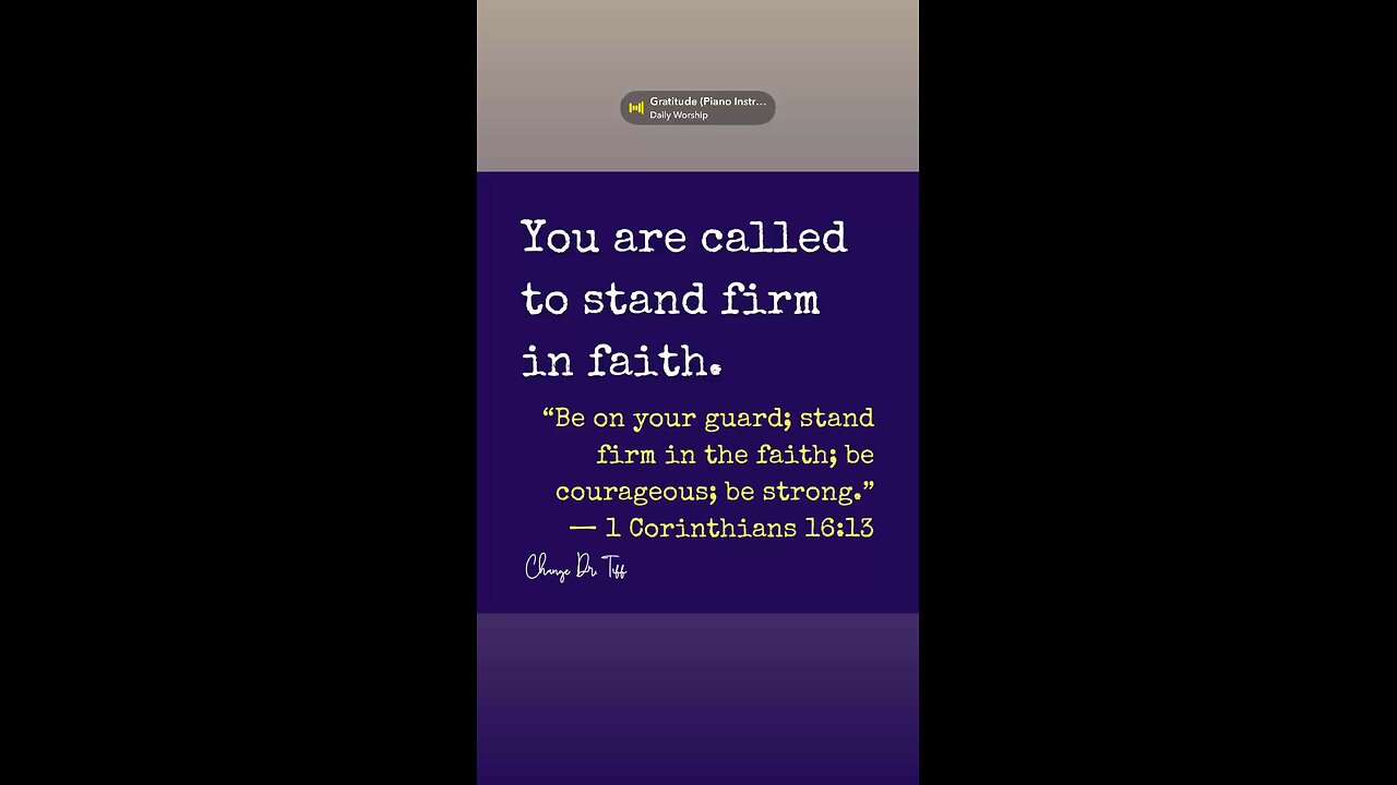 Stand firm