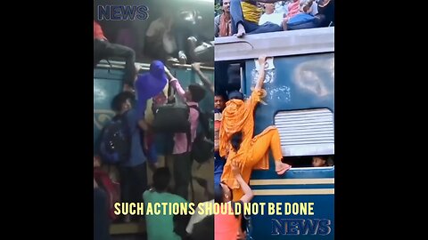 How do boys help girls get onto the roof of the train?