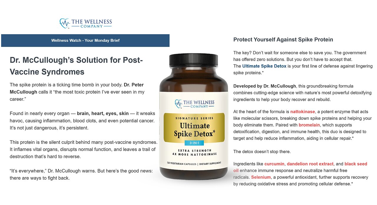 McCullough Protocol Base Spike Detoxification for Long Pandemic Syndromes: Welcome Relief to World