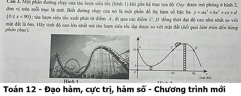 Toán 12: Một phân đường chạy của tàu lượn siêu tốc (hình 1) khi gắn hệ trục tọa độ Oxy được mô