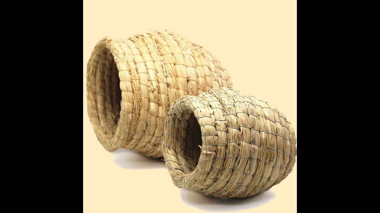 Hand-Woven Straw Bird Nest, for Small Birds, Hamsters, Gerbil, Sugar Gliders & More