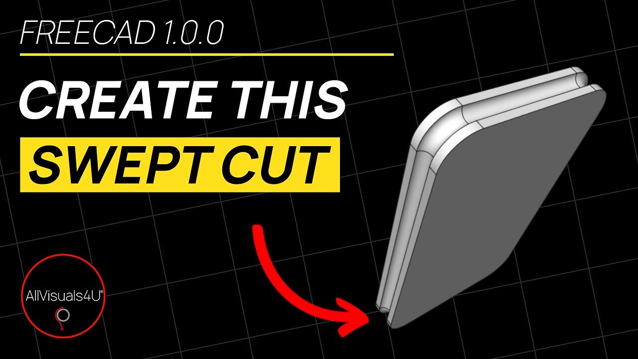 👏 FreeCAD Sweep - FreeCAD Subtractive Pipe - FreeCAD Part Design - FreeCAD Groove | #Shorts