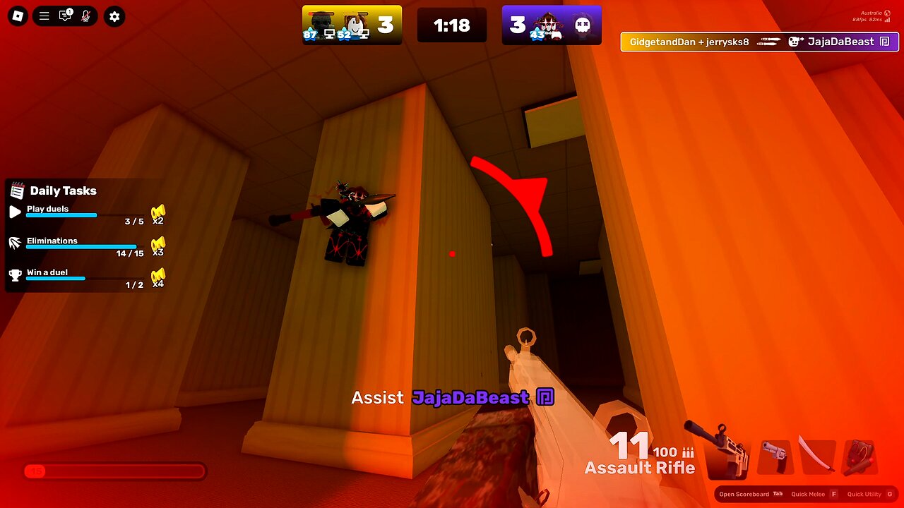 Playing 2v2 in Roblox Rivals - (No Commentary).