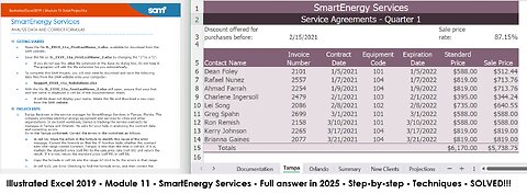 Illustrated Excel 2019 | Module 11: SAM Project 1a | SmartEnergy Services (Update 2025)