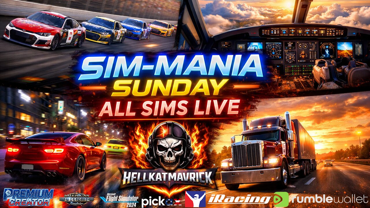 ✈ 🚛SIM-MAINIA SUNDAY!!! ALL SIM STYLE GAMING: iRACNG ➡ MSFS 2024 ➡ ATS ➡ MORE LIVE!