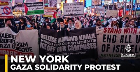 Protests in New York denounce Israel's latest assaults on Gaza.