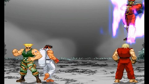 Ryu & Guile vs Violent Ken & M.Bison - (Hardest AI)