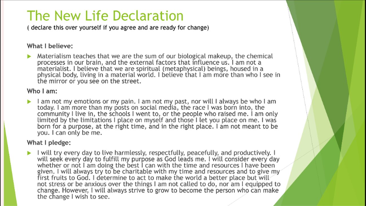 New Life Declaration: Claim it & BE W.E.L.L!
