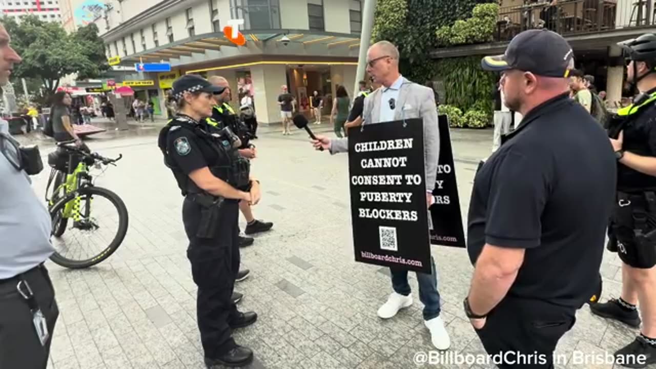 No, officer, I will not move. Billboard Chris