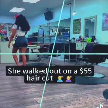 negress sheboon walks out on $55 haircut without paying