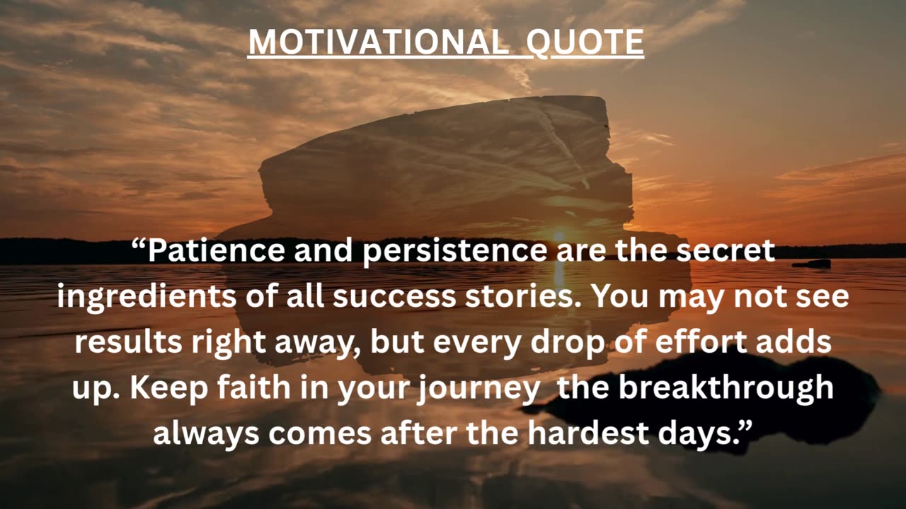Quote For The Day: Keep going; your hard work is building miracles. ⏳