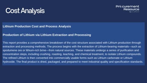 Lithium Production Cost Report