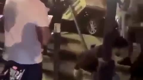 migrants run riot in France running over pedestrians