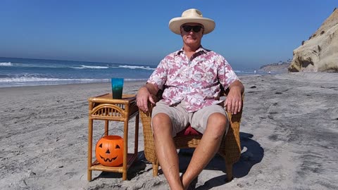 The Beach Captain in Time-Lapse. Solana Beach, California. Halloween 2021. TL 020