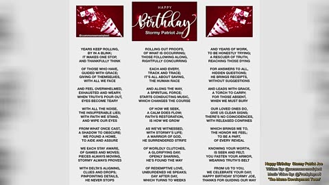Happy Birthday Stormy Patriot Joe