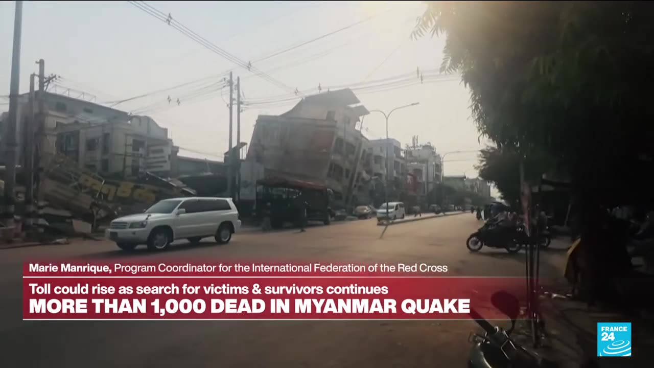 Rescue operations and emergency assistance by Red Cross as death toll rises in Myanmar • FRANCE 24