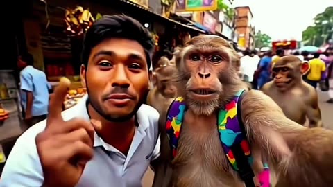 Funny monkey bloging 🤣😜