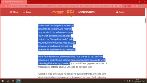 Hilary Duff, ex-estrela da Disney, chora depois de derramar café em bolsa de grife de 16 mil reais