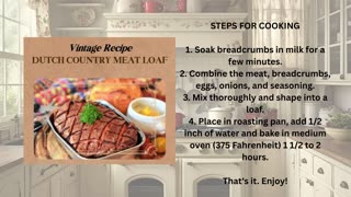 Vintage Recipe - Dutch Country Meatloaf