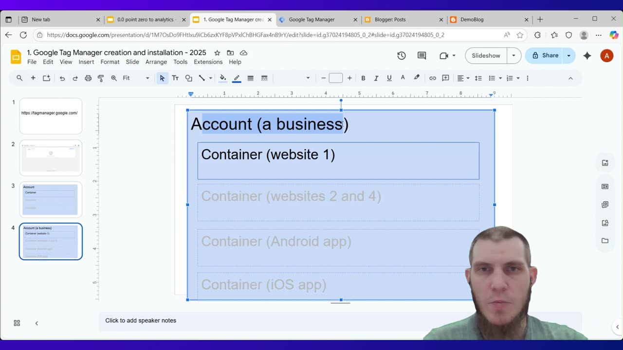 1.1. Creating container, and before that account if didn’t have, in Google Tag Manager