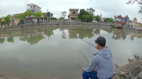 Lamprey Fly Casting in River Deep Holes