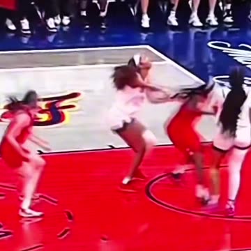 Angel Reese obvious foul against other player not called before Caitlin Clark fouls her. WNBA