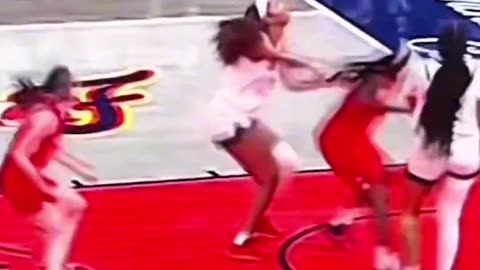 Angel Reese obvious foul against other player not called before Caitlin Clark fouls her. WNBA