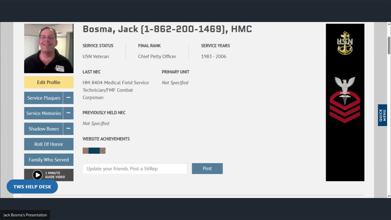 Together We Served: HMC(AW/FMF) Jack Bosma