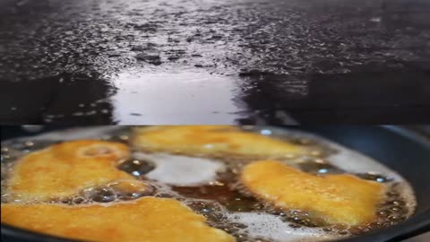 RAIN? FRYING FOOD? Which one is it? Let me know in the comments.