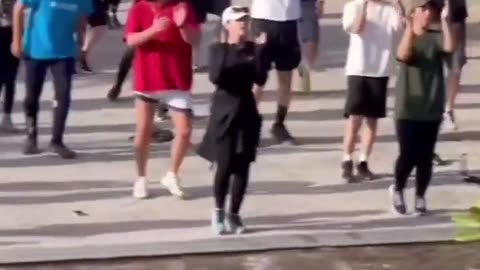 Morning workout Tehran. God bless you, Iran. Evil Trump wants to bomb you.