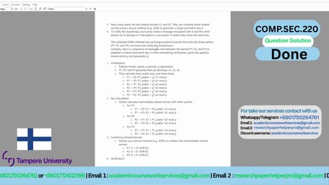 Student Work (Assignment) | All Questions Solution | Tampere University Finland
