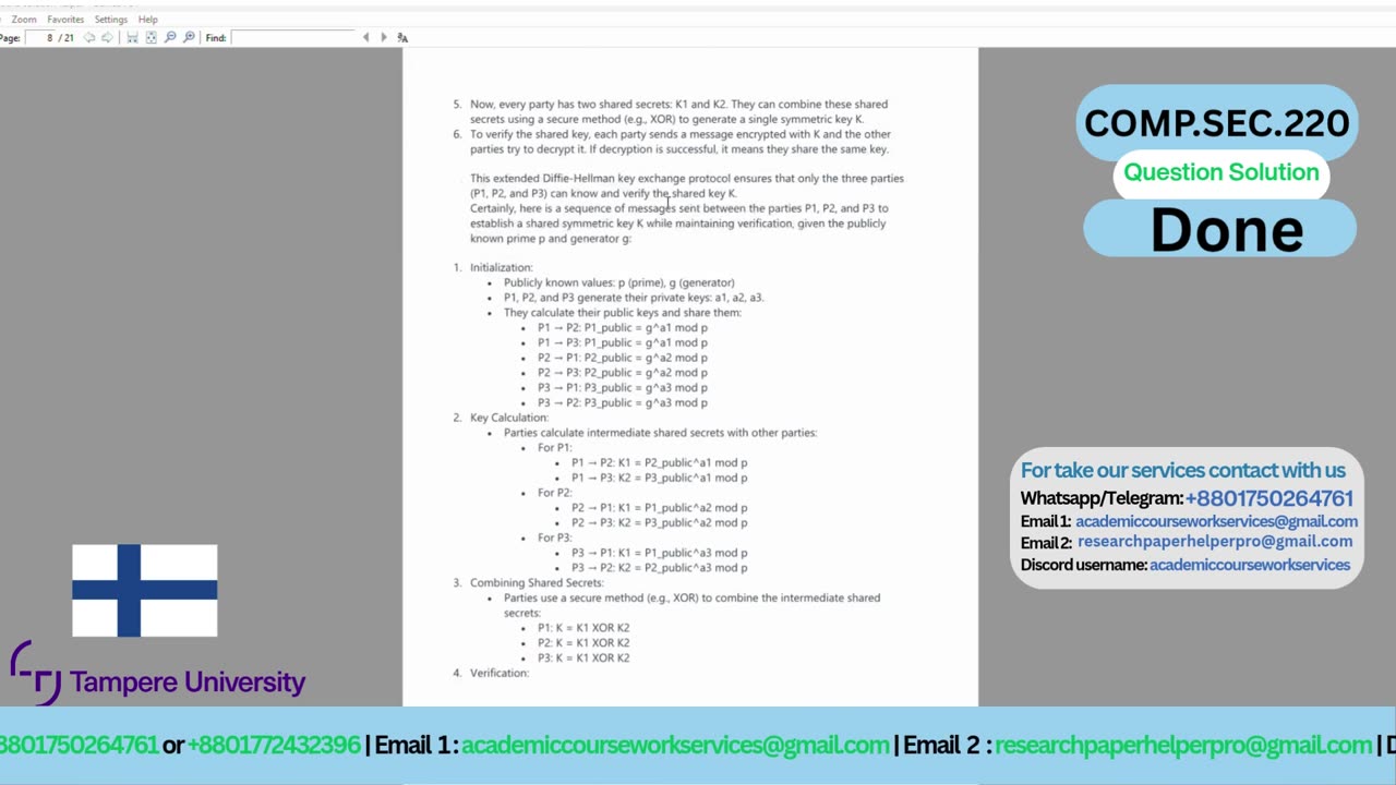 Student Work (Assignment) | All Questions Solution | Tampere University Finland