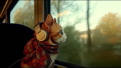 A Cat in A Bus | Soothing Bus and Purring Sounds | ASMR for Deep Sleep | Study, Work, Focus Ambience