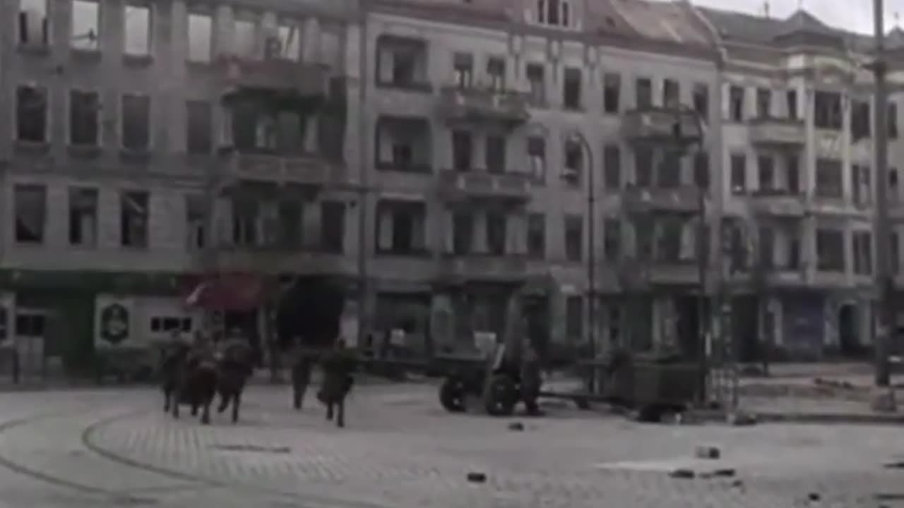 Soviet Artillery almost blows comrades head off in Berlin 1945