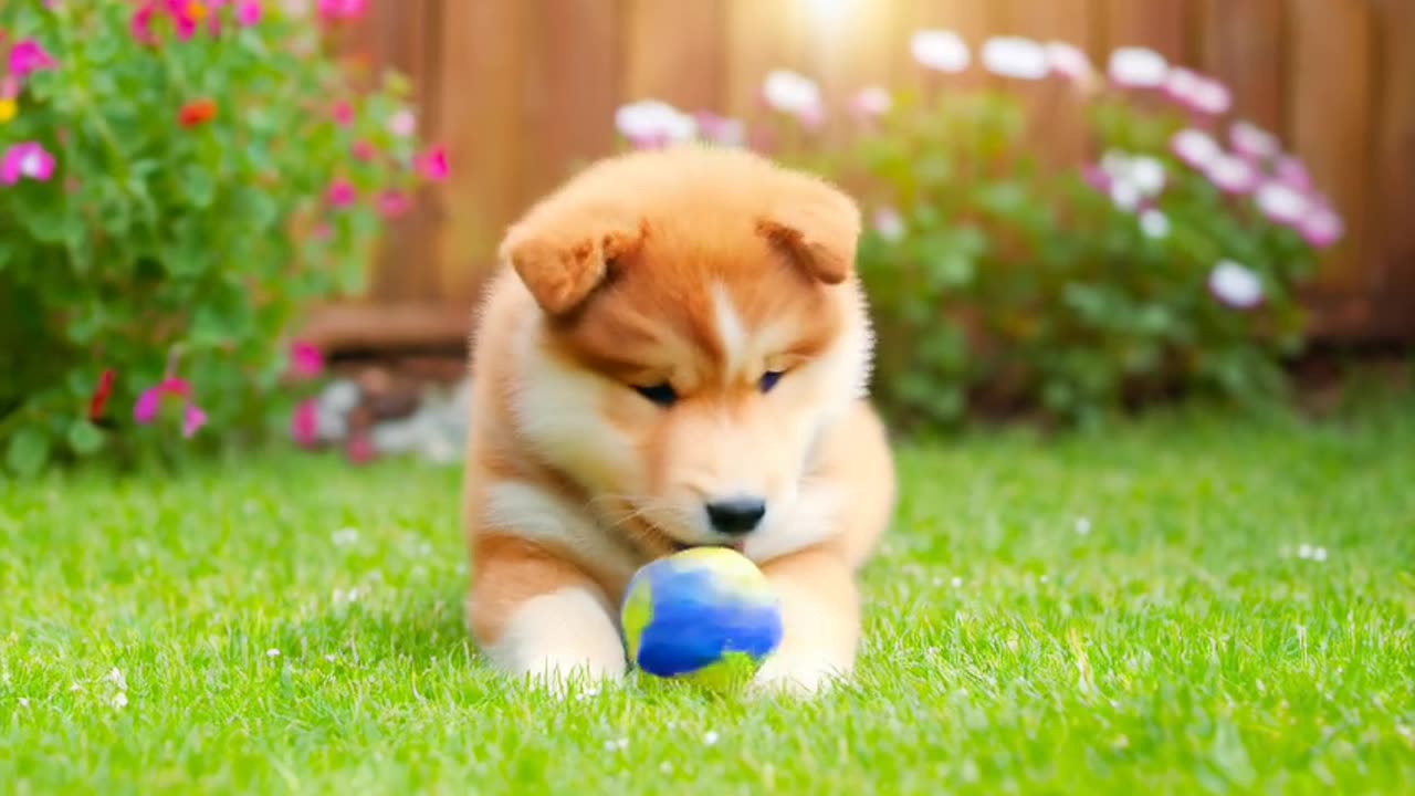 Dog play ball