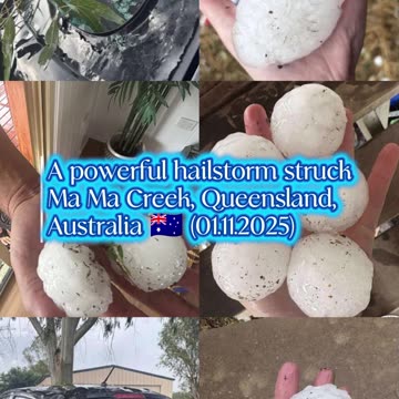 A powerful hailstorm struck Ma Ma Creek, Queensland, Australia 🇦🇺 (01.11.2025)