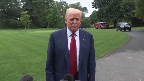 President Trump Gaggles with Press Before Departing the White House, Aug. 1, 2025