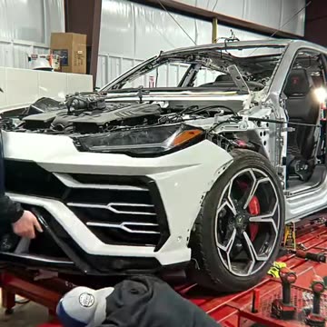 Part1 - Rebuilding a Wrecked Lamborghini Urus #lamborghini #urus #car