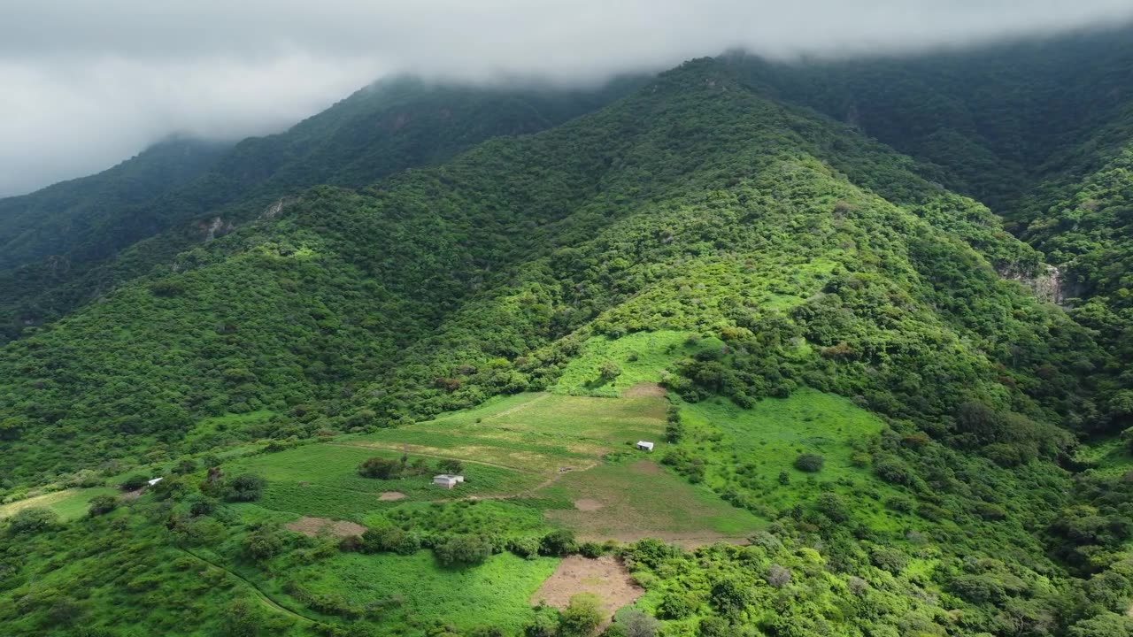 Lush Green Mountains Under Cloudy Skies