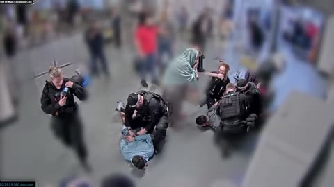 Bodycam footage of alleged assault on police at Manchester Airport shown to jury